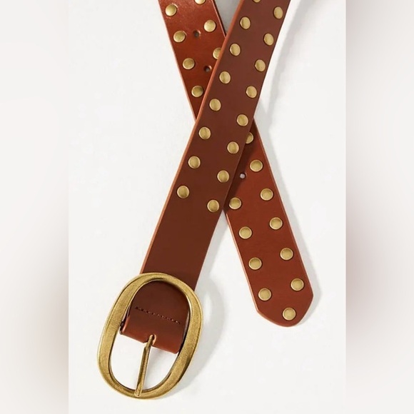 Anthropologie Studded Oval Buckle Belt Size L NEW main image 10